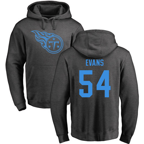 Tennessee Titans Men Ash Rashaan Evans One Color NFL Football 54 Pullover Hoodie Sweatshirts